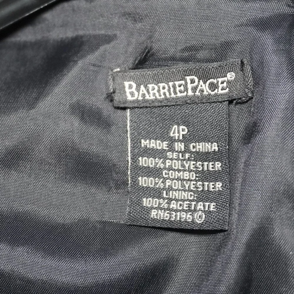 Barrie Pace Women Black V Neck Midsleeve Bow Tie Formal Or Casual Dress Size 4P - Picture 6 of 6